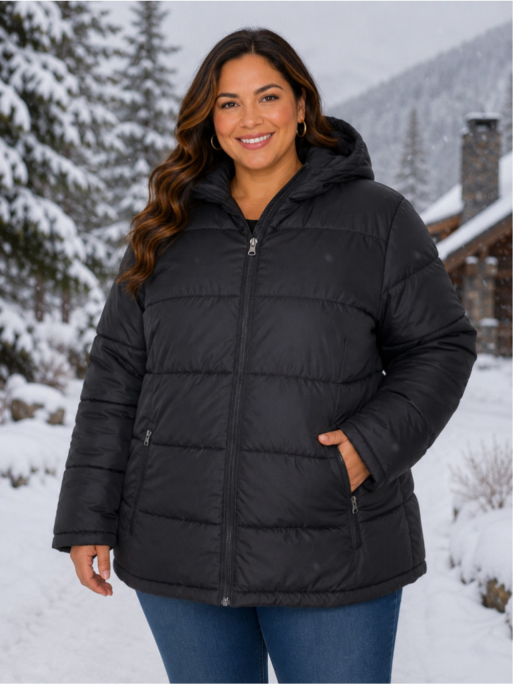 Faded Glory Black Puffer Jacket Size Women’s Size XL